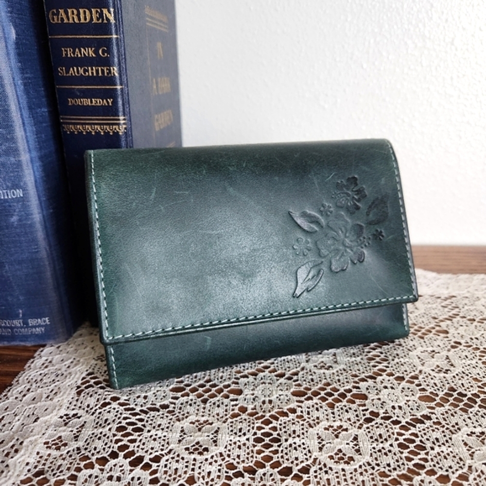 Distressed Embossed Leather Wallet